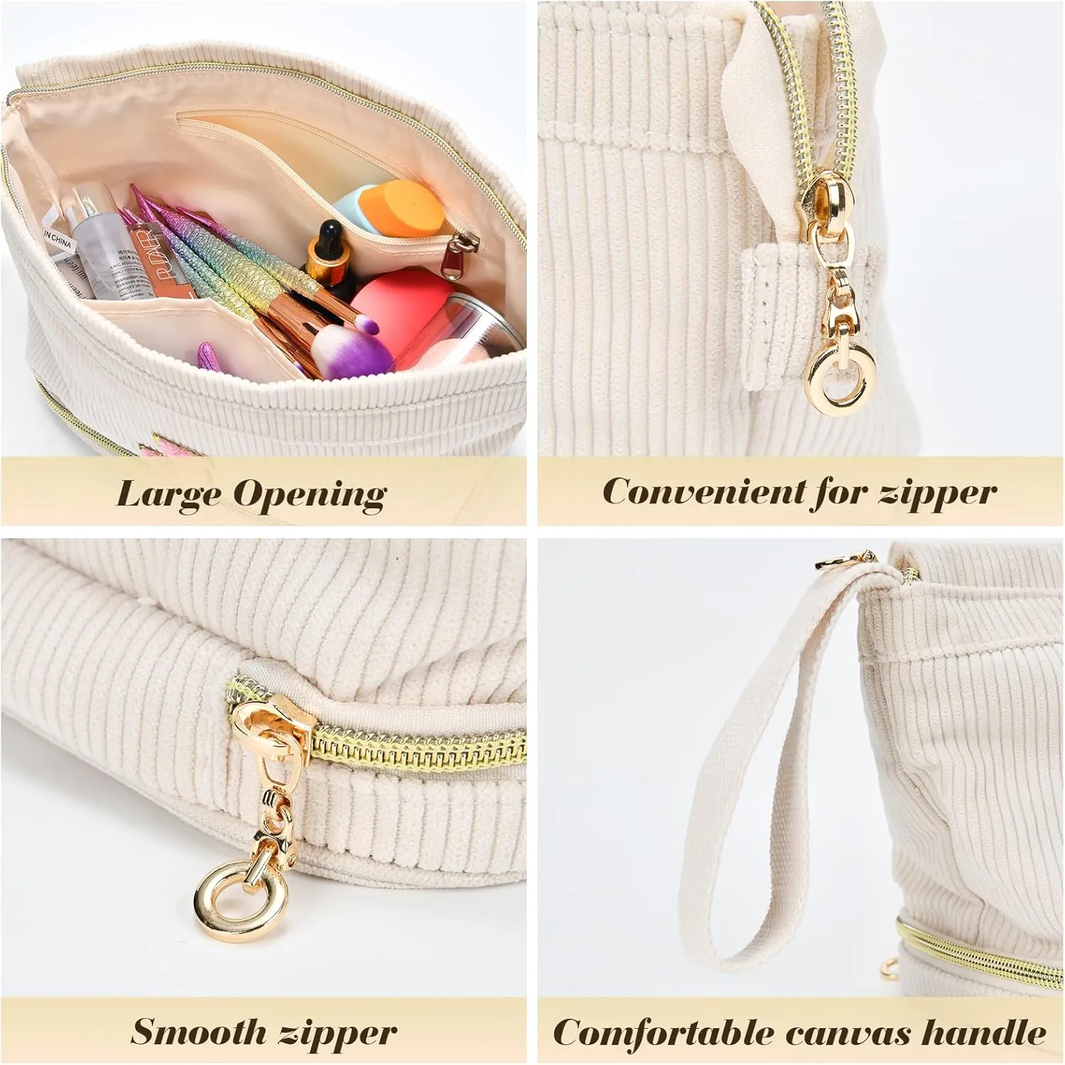 Makeup Bag for Girls Gift, Personalized Graduation Gifts Initial Women Makeup Bag for Travel, Teacher Appreciation Gifts Preppy Make up Bag Cosmetic Bag 18th Birthday Gifts for Teen Girl Trendy - C