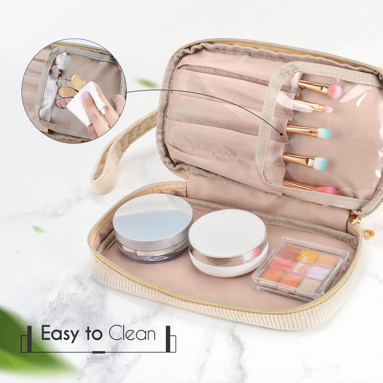 Makeup Bag for Girls Gift, Personalized Graduation Gifts Initial Women Makeup Bag for Travel, Teacher Appreciation Gifts Preppy Make up Bag Cosmetic Bag 18th Birthday Gifts for Teen Girl Trendy - J