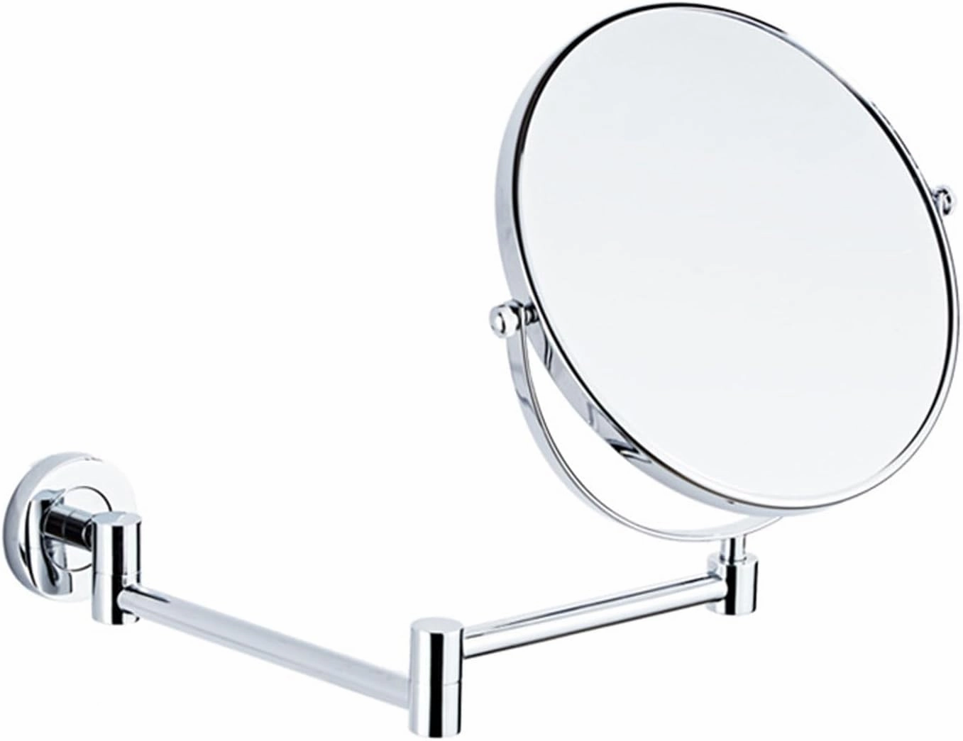 Makeup Mirror Wall Mounted Extra Long Arm, Magnifying Mirror Wall Mounted Adjustable, Cosmetic Vanity Mirror Magnification Double Sided, 360° Swivel Extend and Fold Bathroom Shaving Mirror