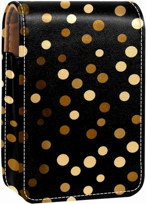 Makeup Organizer,Makeup Lipstick Case for Outside Mini Bag Travel Cosmetic Pouch,Black and Gold
