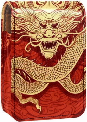 Makeup Organizer,Makeup Lipstick Case for Outside Mini Bag Travel Cosmetic Pouch,Chinese Gold Texture Dragons