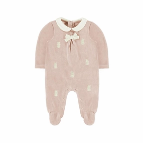 MAYORAL - Bunny Velour Romper - Blush