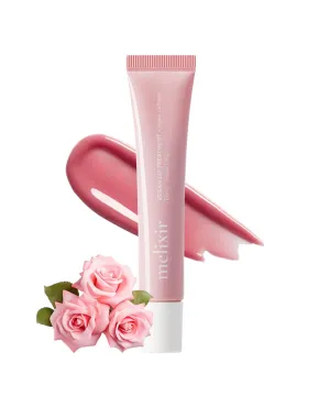 Melixir Vegan Lip Treatment, Sheer Tinted Lip Balm for Instant Hydration & Shine, Moisturizing Lip Gloss, Infused with Vegan Collagen & Jojoba Oil, Cruelty-Free, Korean Skincare-2 Rose(0.5oz)