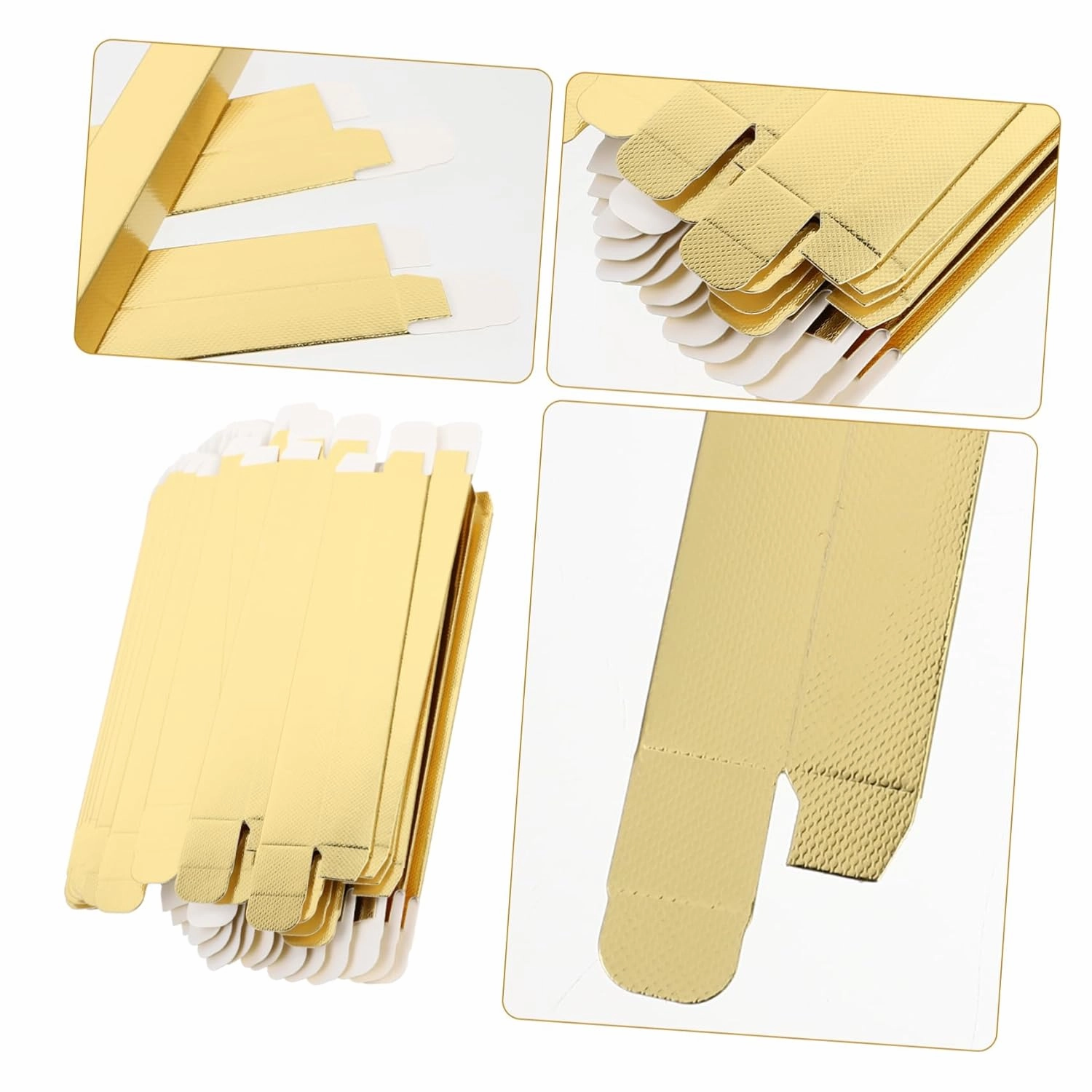 MERRYHAPY 50pcs Boxes Lip Gloss Box Lipstick Box Diy Package Case Lip Balm Case Lipstick Packaging Container Lip Balm Packaging Eyeliner Case Lipstick Case Sample Tube Box Gold Card