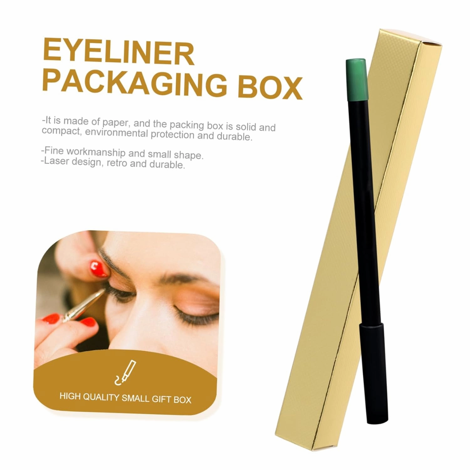MERRYHAPY 50pcs Boxes Lip Gloss Box Lipstick Box Diy Package Case Lip Balm Case Lipstick Packaging Container Lip Balm Packaging Eyeliner Case Lipstick Case Sample Tube Box Gold Card