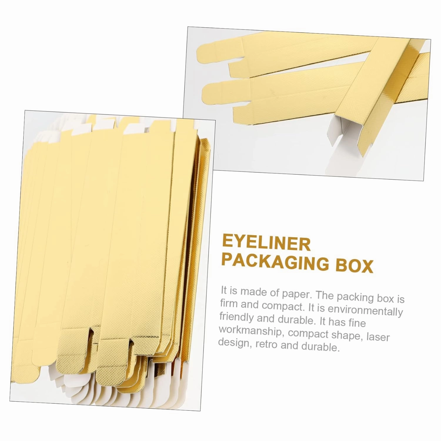 MERRYHAPY 50pcs Boxes Lip Gloss Box Lipstick Box Diy Package Case Lip Balm Case Lipstick Packaging Container Lip Balm Packaging Eyeliner Case Lipstick Case Sample Tube Box Gold Card