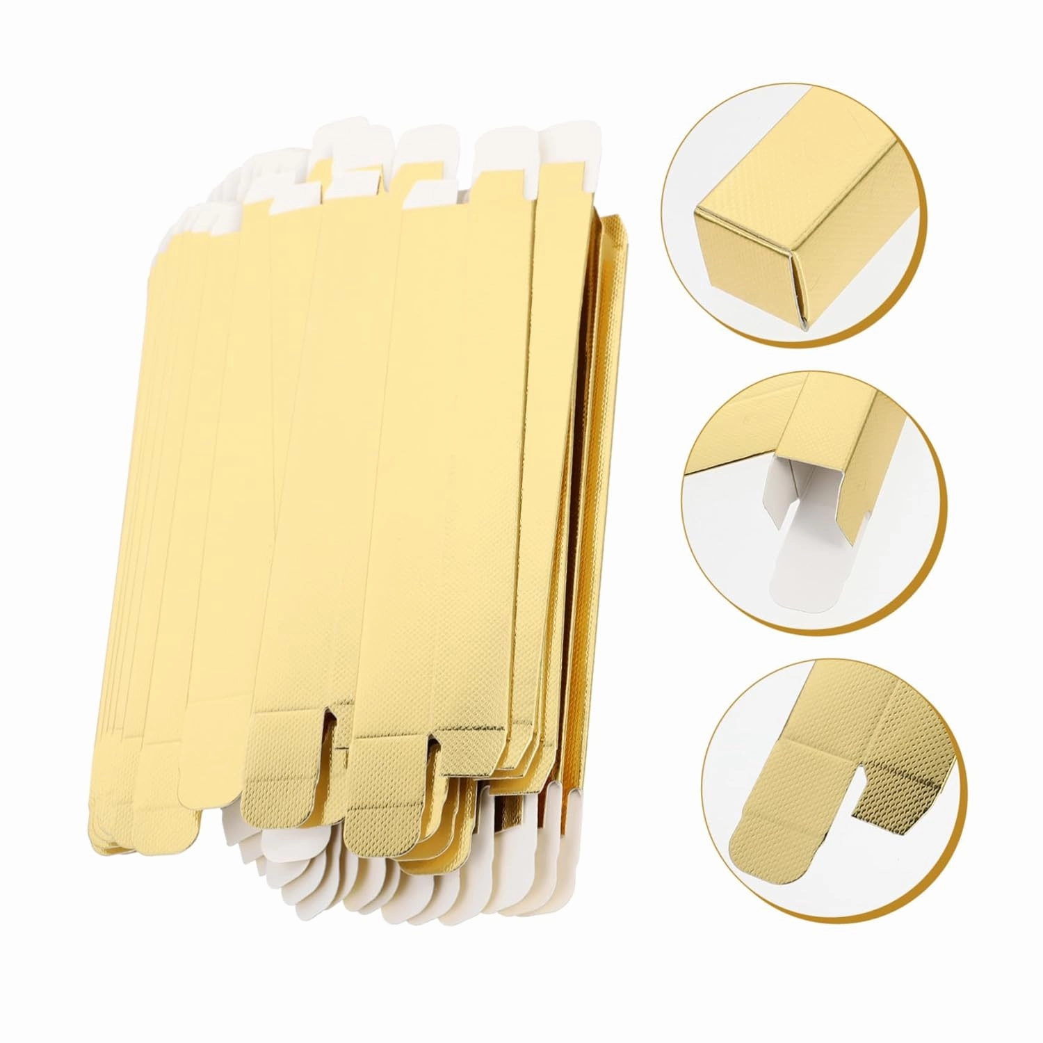 MERRYHAPY 50pcs Boxes Lip Gloss Box Lipstick Box Diy Package Case Lip Balm Case Lipstick Packaging Container Lip Balm Packaging Eyeliner Case Lipstick Case Sample Tube Box Gold Card