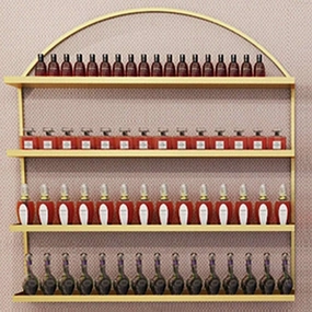 Metal Wall-mounted Nail Polish Storage Racks Wall-Mounted Metal Nail Polish Display Stand, Nail Salon Hanging Nail Polish Bottle Organizer Shelf, Essential Oil Lipstick and Perfume Display Rack/Gold/M