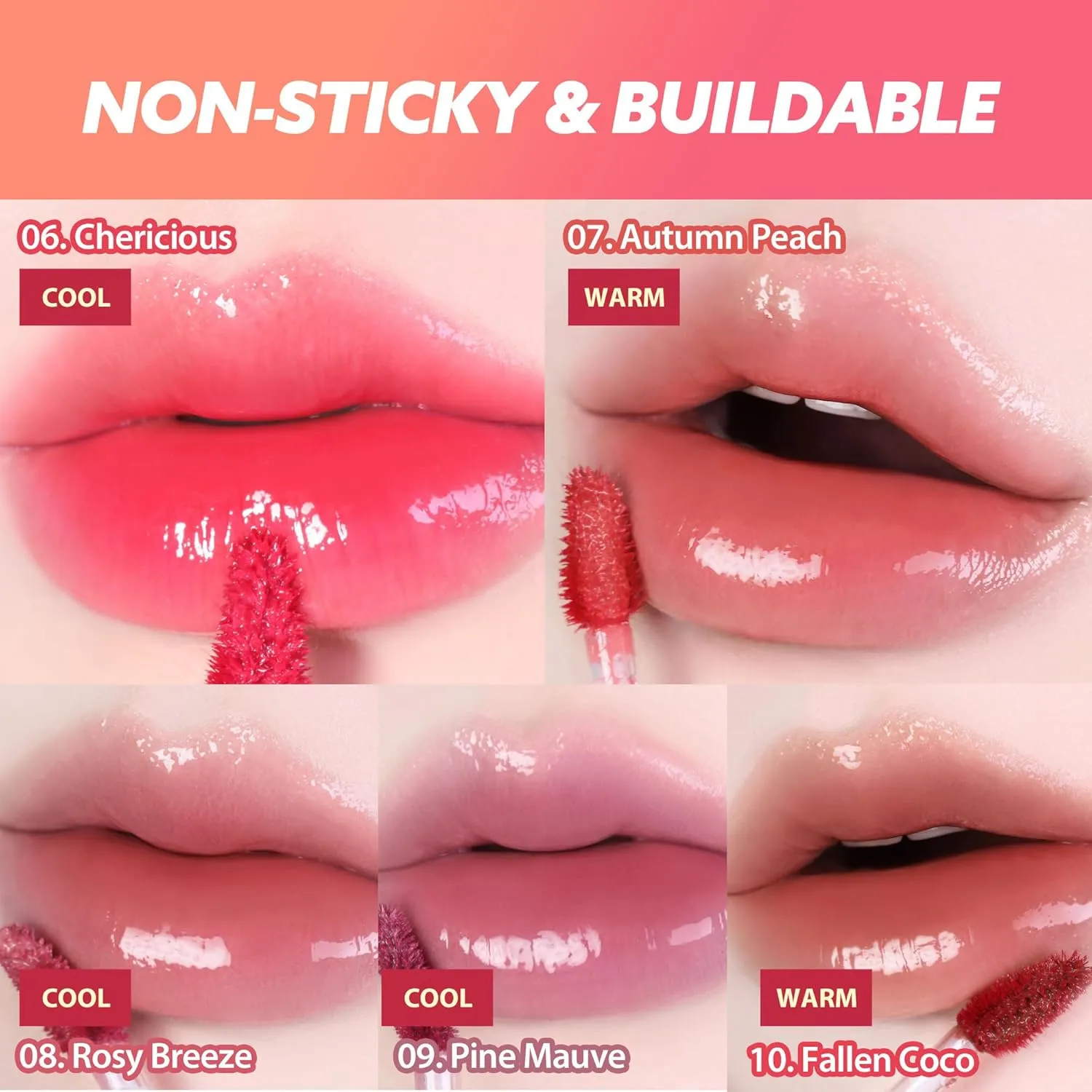 MILKTOUCH Jelly Fit Glow Lip Tint 08 Rosy Breeze - Hydrating Lip Gloss with Long-Lasting Moisture, Lip Stain, Lightweight, Radiant Shine, Perfect for Daily Use, Korean Lip Oil