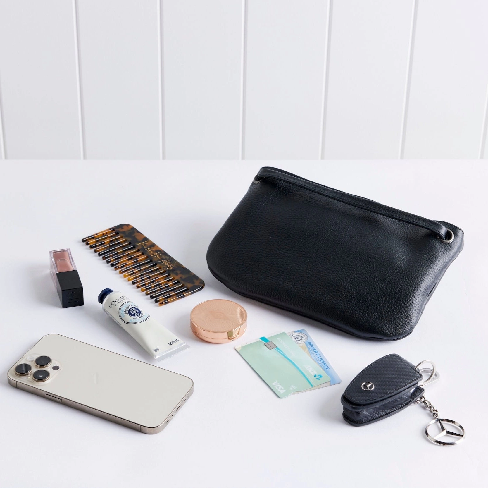 Mini Florence Nude Leather Crossbody Wallet