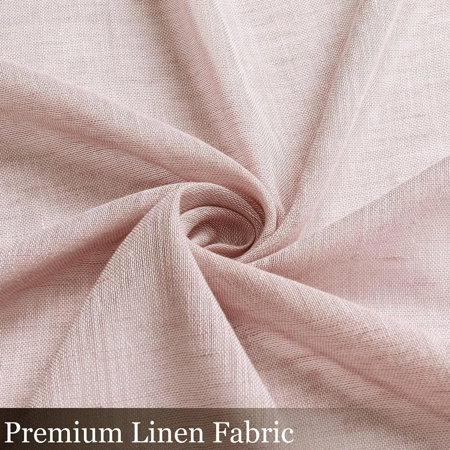 Miss SELETEX Blush Pink Natural Linen Sheer Curtains for Living Room Elegant Solid Window Drapes Grommet Light Filtering Girl Curtains Window Voile Linen Textured Panels for Bedroom 2 Panels 52Wx63L