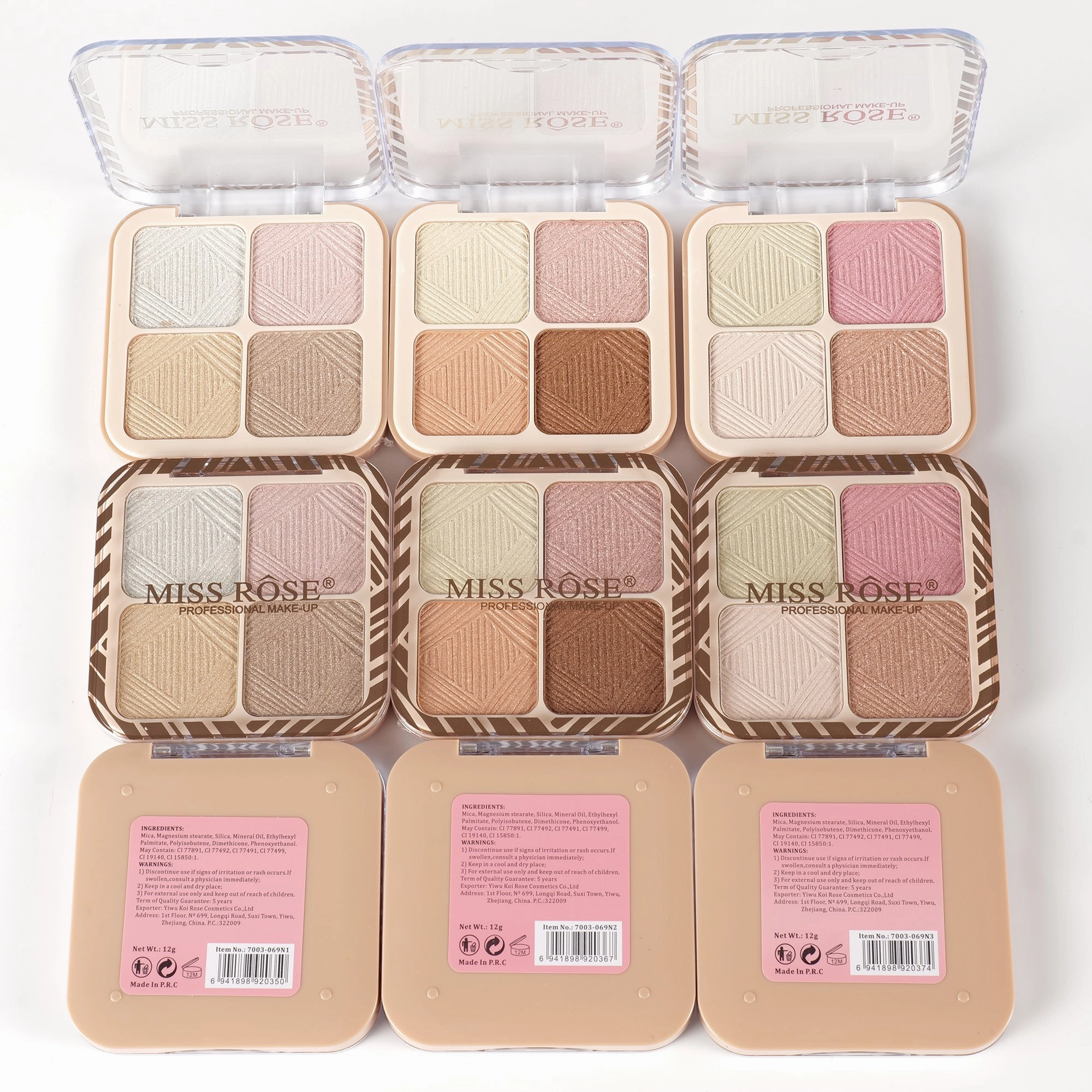 Missrose Luminous Glow 4-Color Highlighter Palette
