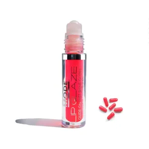 MODE Lip Glaze Flavored Lip Gloss RED HOT CINNAMON Flavor Roll On Sweet Wet Delicious Nourishing Shine, Hydrating Moisturizing Natural Skincare Fruit Oils