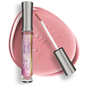 Moisturizing Lip Gloss Plumper – Hydrating Overnight Lip Plumper Treatment with Wakame & Vegan Collagen for Fuller Softer Lips – Anti-Aging, Non-Sticky, Vanilla-Mint Lipgloss Rose