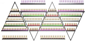 Nail Polish Organizer Wall Mount Rack Hold,Simple Triangle Nail Polish Bottle Storage Display Rack,Nail Polish Shelf Organizer,Salon Wall Display Shelf,Black,8,Piece Set