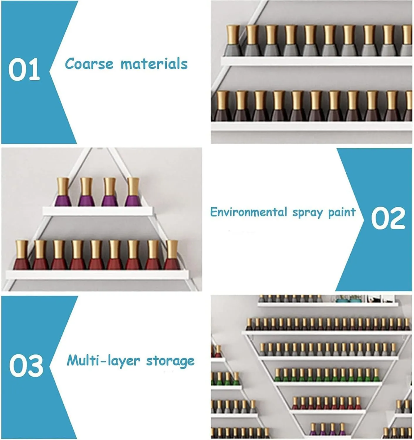 Nail Polish Racks for The Wall, Triangular Essential Oil Perfume Storage Rack, Multifunctional Hanging Salon/Beauty/Nail Shop Organizer Perfume Holder, 8 Piece Set