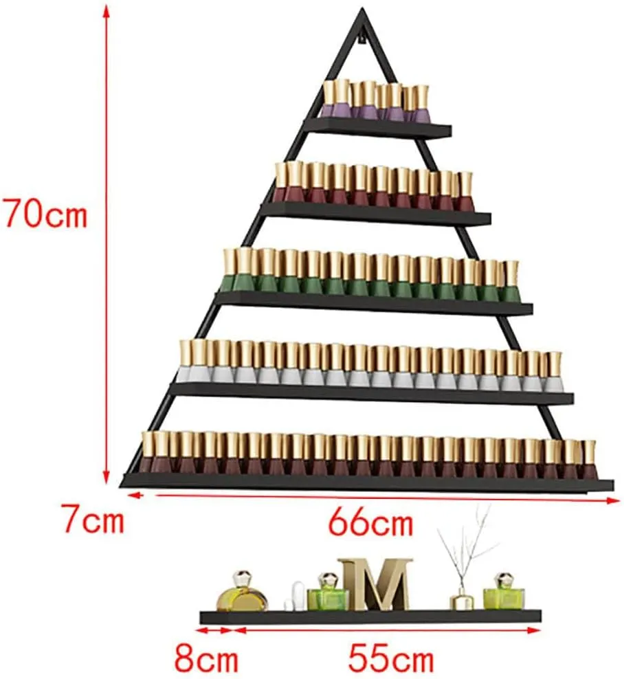 Nail Polish Racks for The Wall, Triangular Essential Oil Perfume Storage Rack, Multifunctional Hanging Salon/Beauty/Nail Shop Organizer Perfume Holder, 8 Piece Set