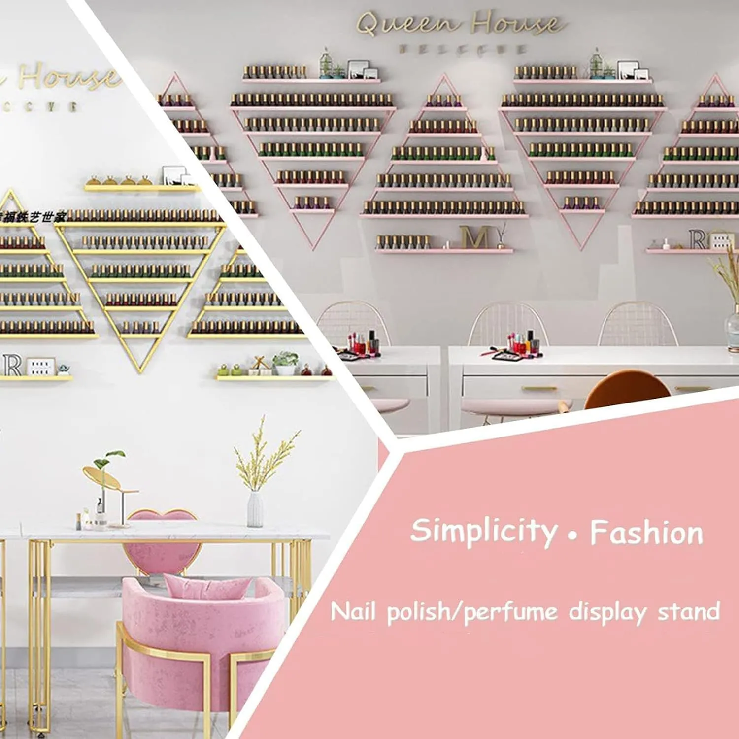 Nail Polish Racks for The Wall, Triangular Essential Oil Perfume Storage Rack, Multifunctional Hanging Salon/Beauty/Nail Shop Organizer Perfume Holder, 8 Piece Set