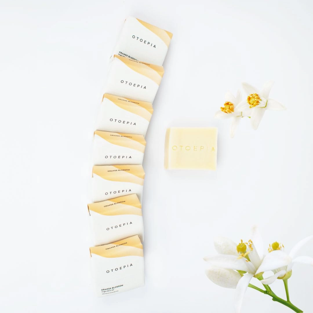 Natural Olive Oil Soap Bars - Orange Blossom Scent Pack of 8 Bars - Moisturizing, Gentle Cleansing - Variety Pack of 8 Scents Available