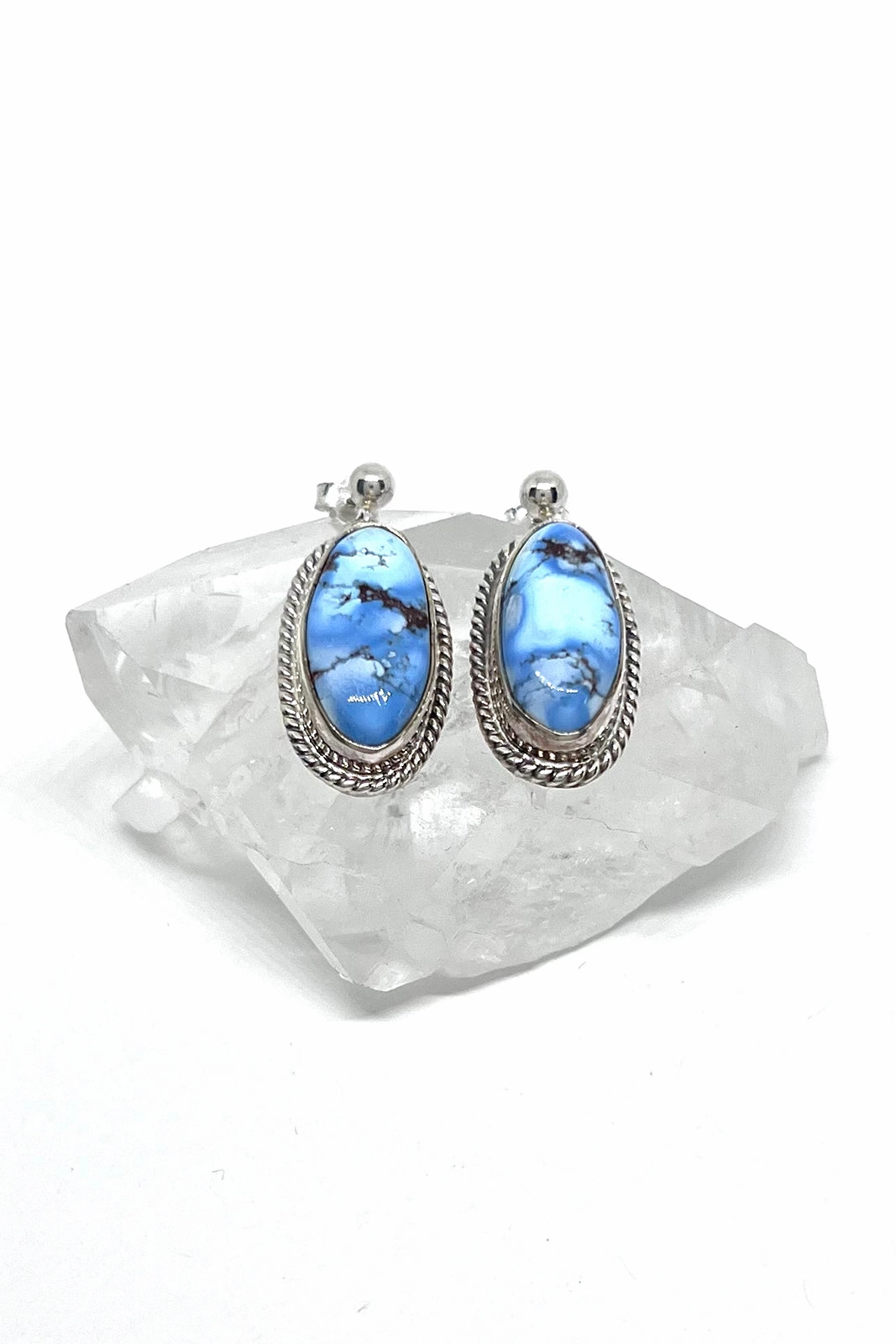 Navajo Randy Boyd Golden Hills Turquoise Sterling Silver Earrings
