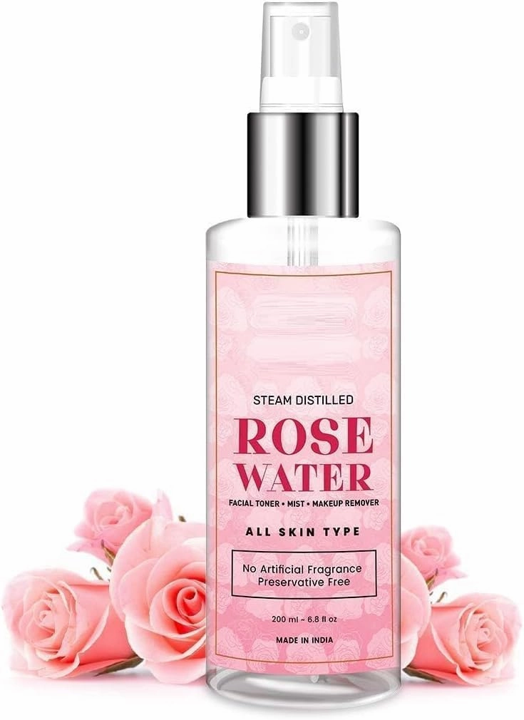 NC Rose Water - 200ml | Rose Water Spray for Face | Face Toner, Skin Toner & Makeup Remover | All Skin Types | No Artificial Fragrance & Alcohol-Free | Rose Water for Women & Men