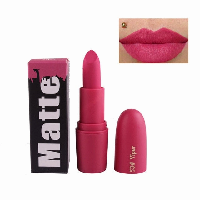 New Fashion Matte Lips Stick Color Cosmetics Long Lasting Pigment Miss Rose Brand Waterproof Shimmer Gold Black Lipstick Makeup