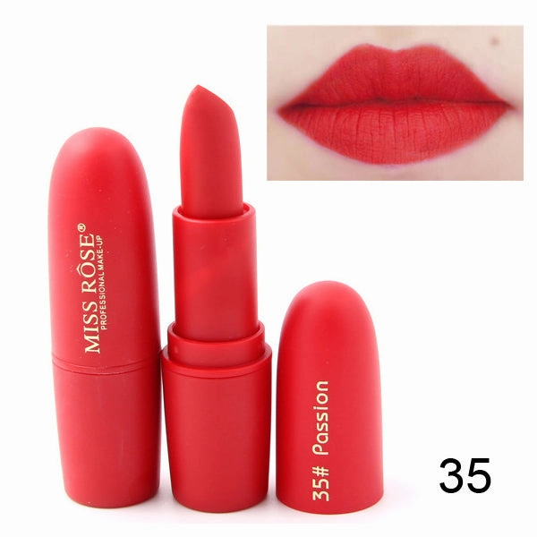 New Fashion Matte Lips Stick Color Cosmetics Long Lasting Pigment Miss Rose Brand Waterproof Shimmer Gold Black Lipstick Makeup