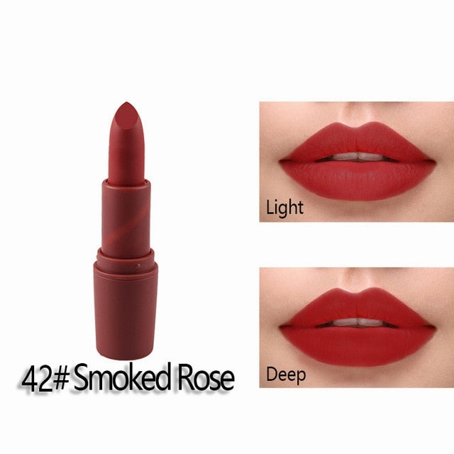 New Fashion Matte Lips Stick Color Cosmetics Long Lasting Pigment Miss Rose Brand Waterproof Shimmer Gold Black Lipstick Makeup