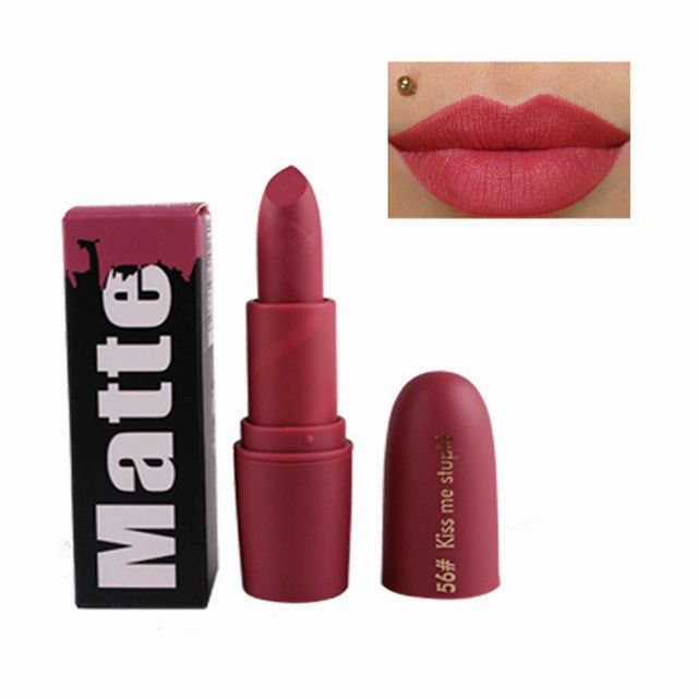 New Fashion Matte Lips Stick Color Cosmetics Long Lasting Pigment Miss Rose Brand Waterproof Shimmer Gold Black Lipstick Makeup