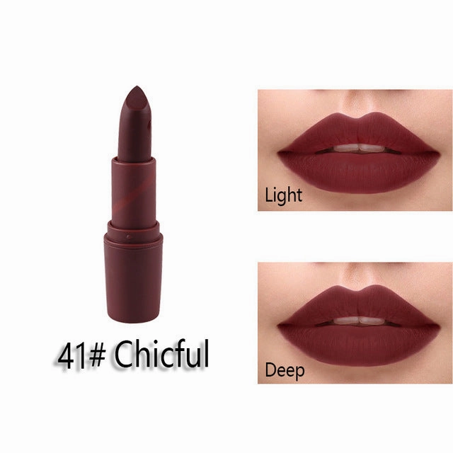New Fashion Matte Lips Stick Color Cosmetics Long Lasting Pigment Miss Rose Brand Waterproof Shimmer Gold Black Lipstick Makeup