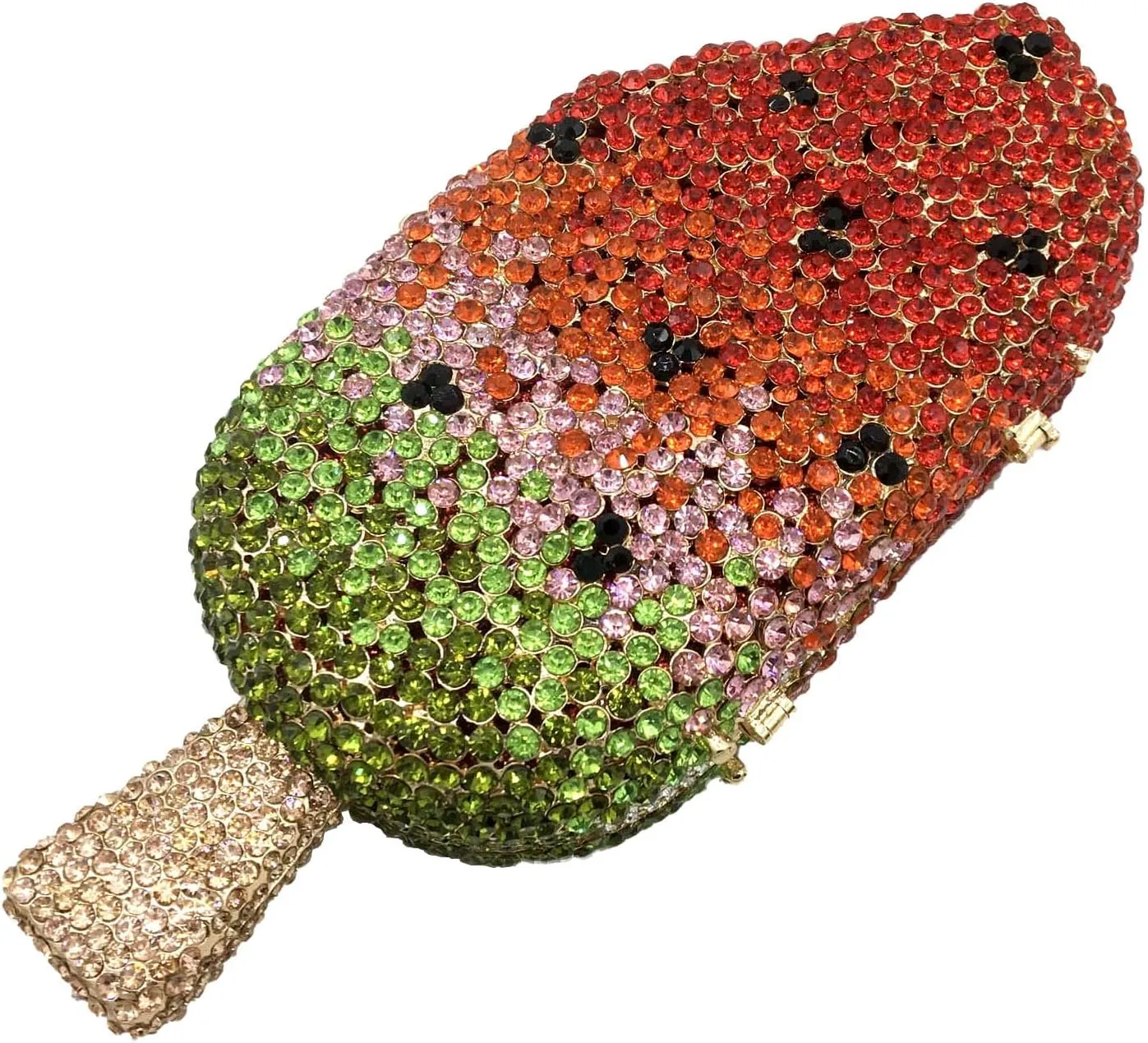 Novelty Popsicle Crystal Clutch Bag Women Icecream Evening Handbags Bridal Party Rhinestone Clutch Purse Prom Bag,Mini