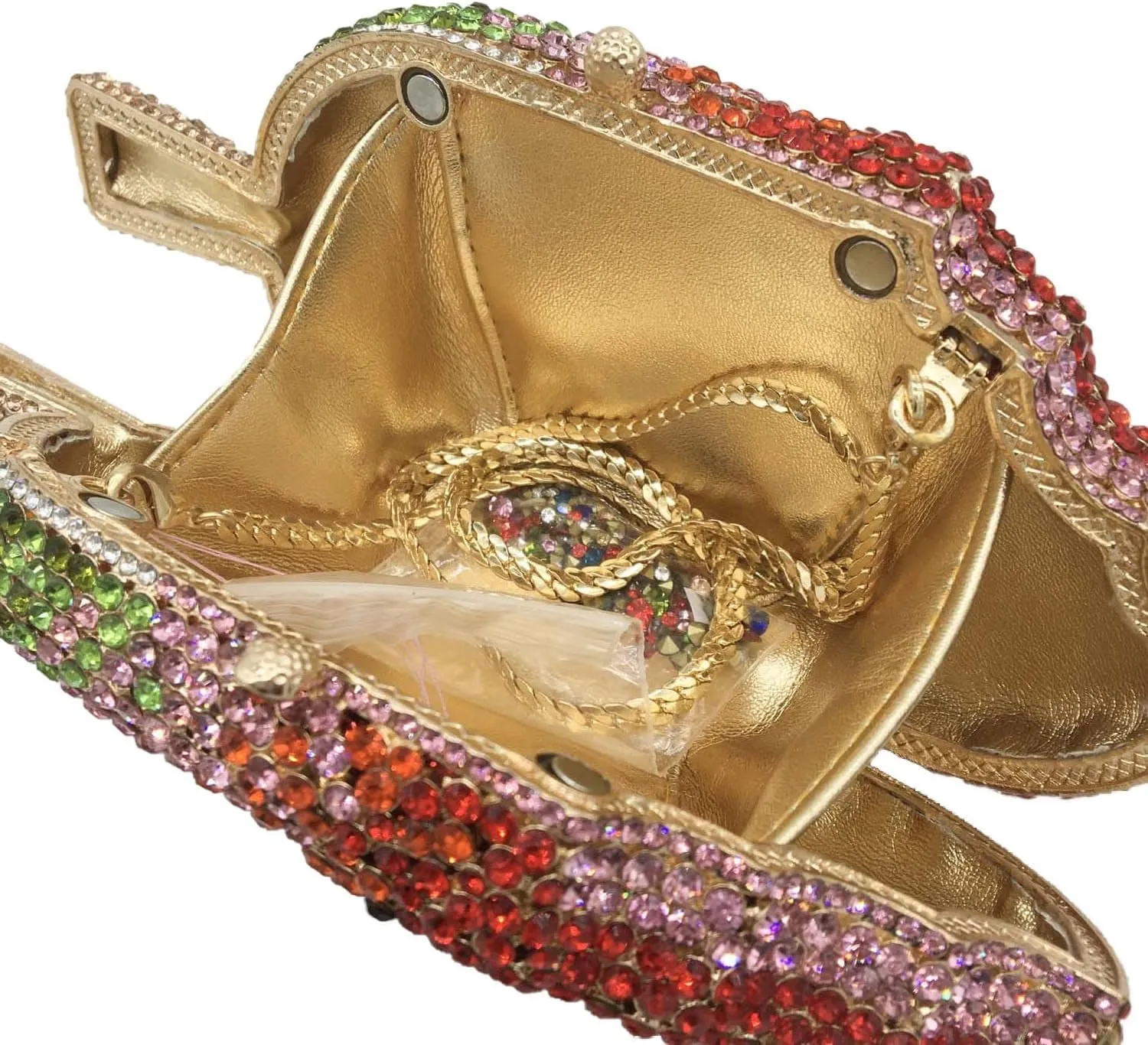 Novelty Popsicle Crystal Clutch Bag Women Icecream Evening Handbags Bridal Party Rhinestone Clutch Purse Prom Bag,Mini