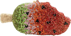 Novelty Popsicle Crystal Clutch Bag Women Icecream Evening Handbags Bridal Party Rhinestone Clutch Purse Prom Bag,Mini