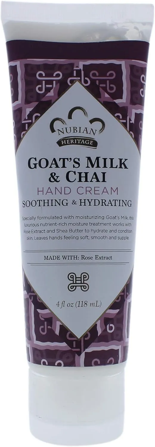 Nubian Heritage Hand Cream, Goat Milk and Chai, 4 Ounce