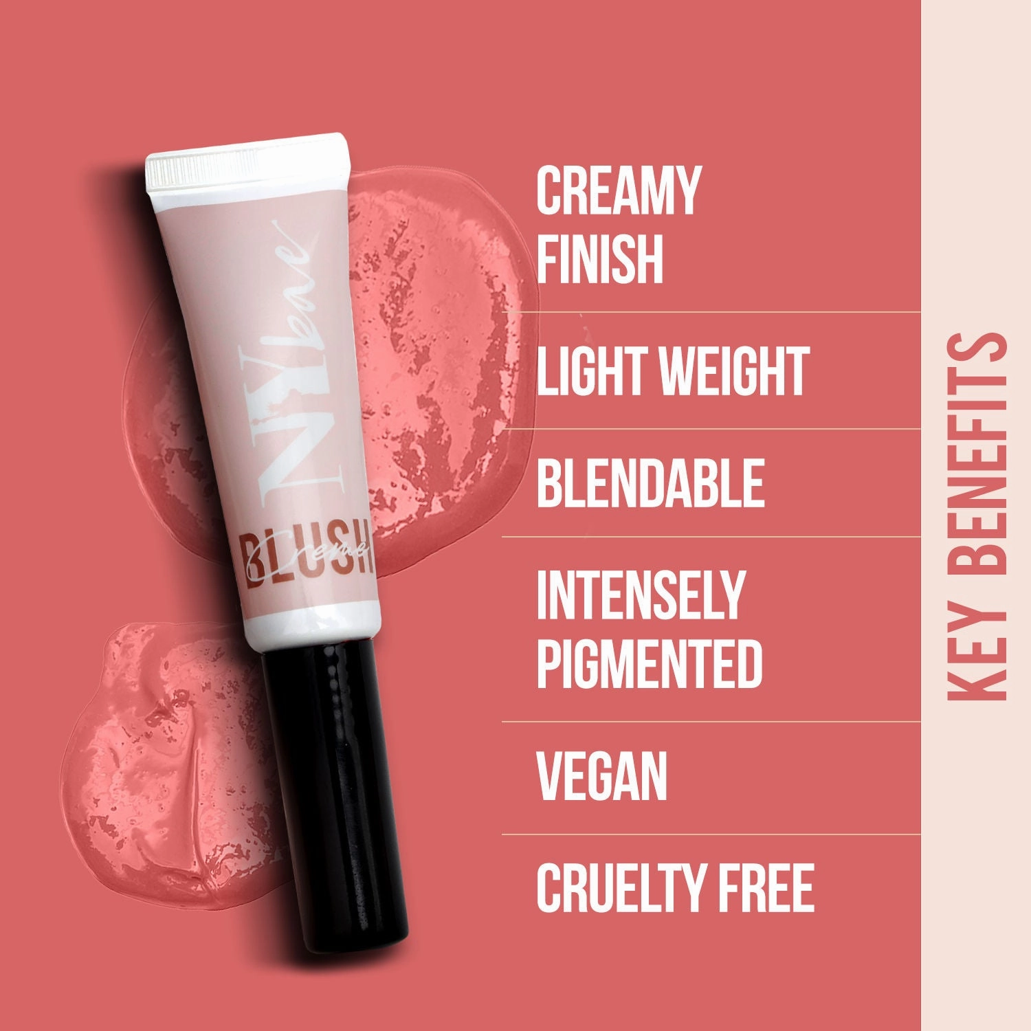 NY Bae Creme Blush - Chirpy Peach 04 (10 g) | Rich Colour | Lightweight | Super Blendable | Multipurpose | Travel Friendly | Vegan