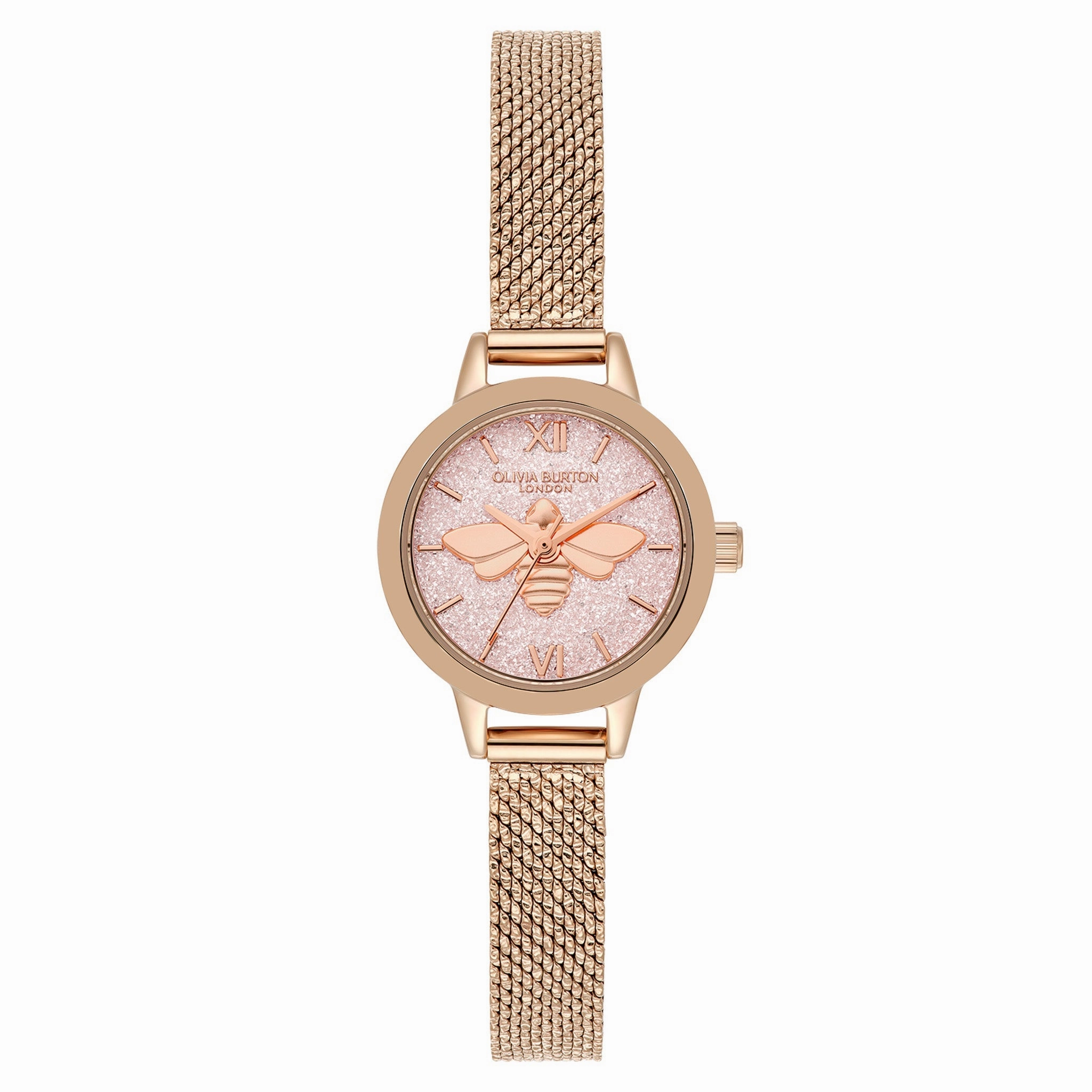 Olivia Burton Rose Gold Steel Mesh Light Blush Dial Women's Watch - 24000229