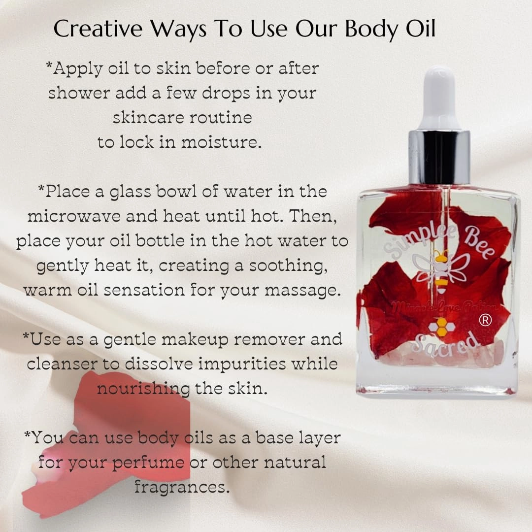 Organic Moisturizing Body Oil After Shower – Nourish Your Skin, Elevate Your Senses - After Shower Body Oil for Women (2 Fluid Ounces, Rose & Sandalwood Scent)