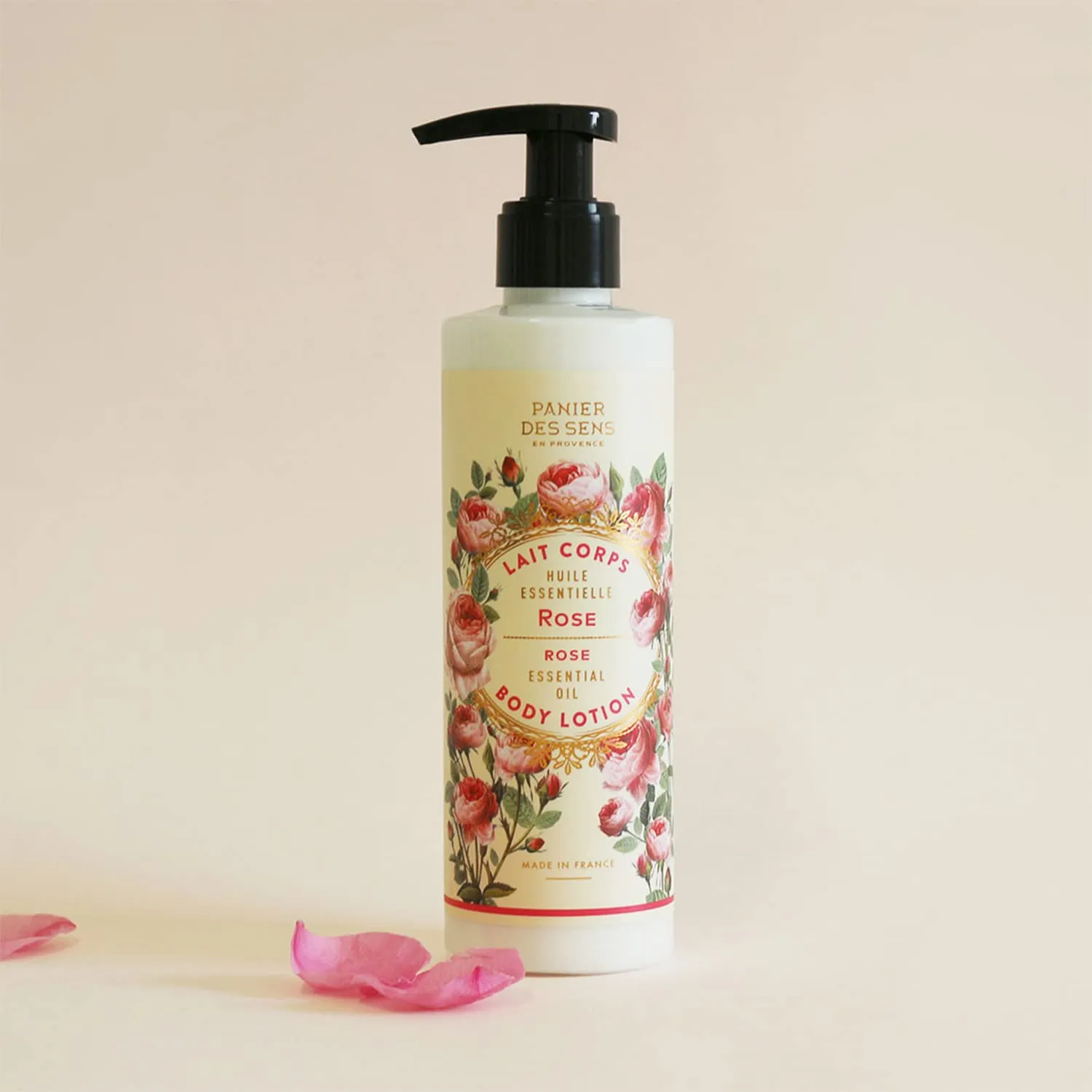 Panier des Sens – Rose Hand & Body Lotion for Dry Skin - Hydrating Body Cream for Women - Nourishing Fluid Body Moisturizer Shea Butter & Olive Oil - 97% Natural Ingredients Body Care - 8.45 Floz