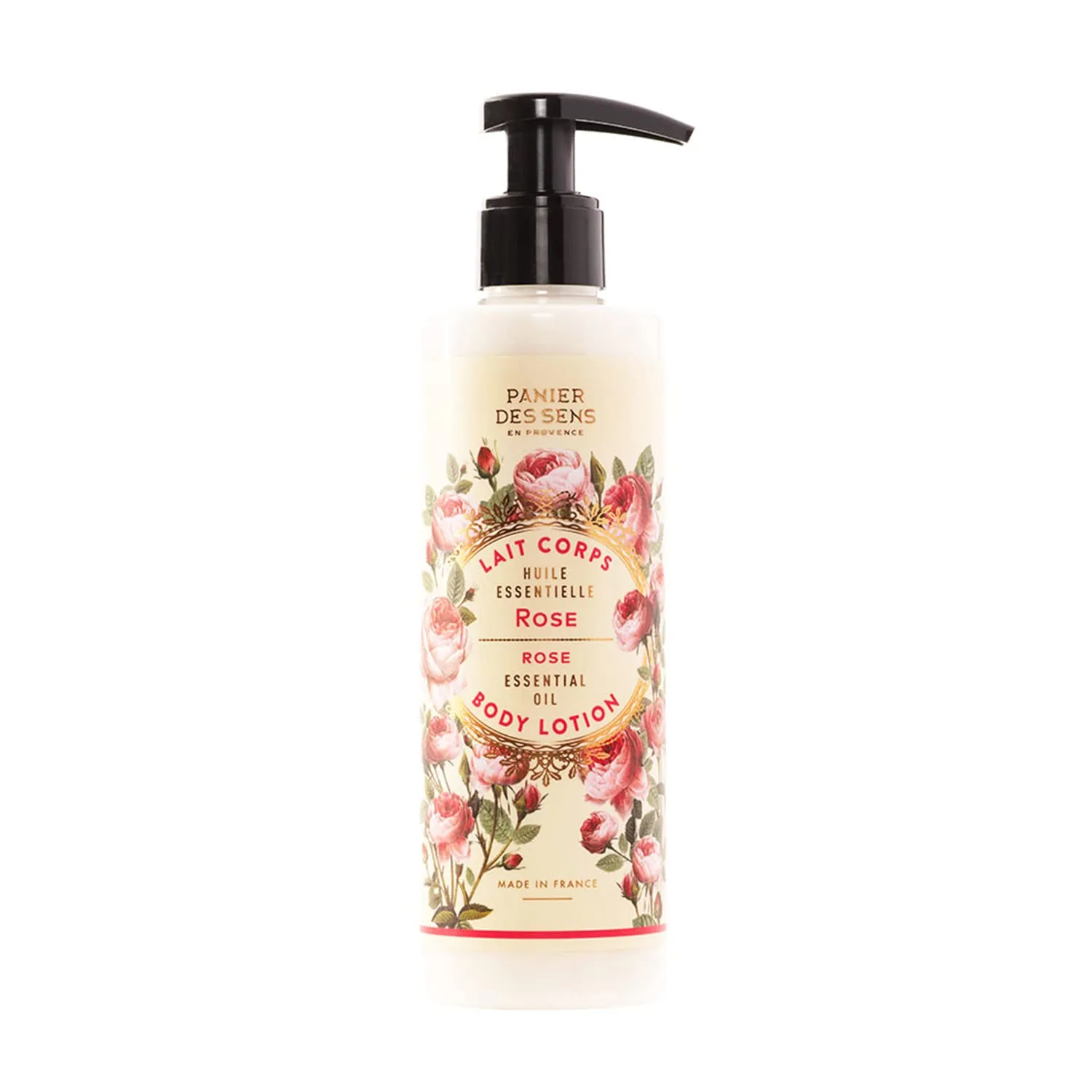 Panier des Sens – Rose Hand & Body Lotion for Dry Skin - Hydrating Body Cream for Women - Nourishing Fluid Body Moisturizer Shea Butter & Olive Oil - 97% Natural Ingredients Body Care - 8.45 Floz