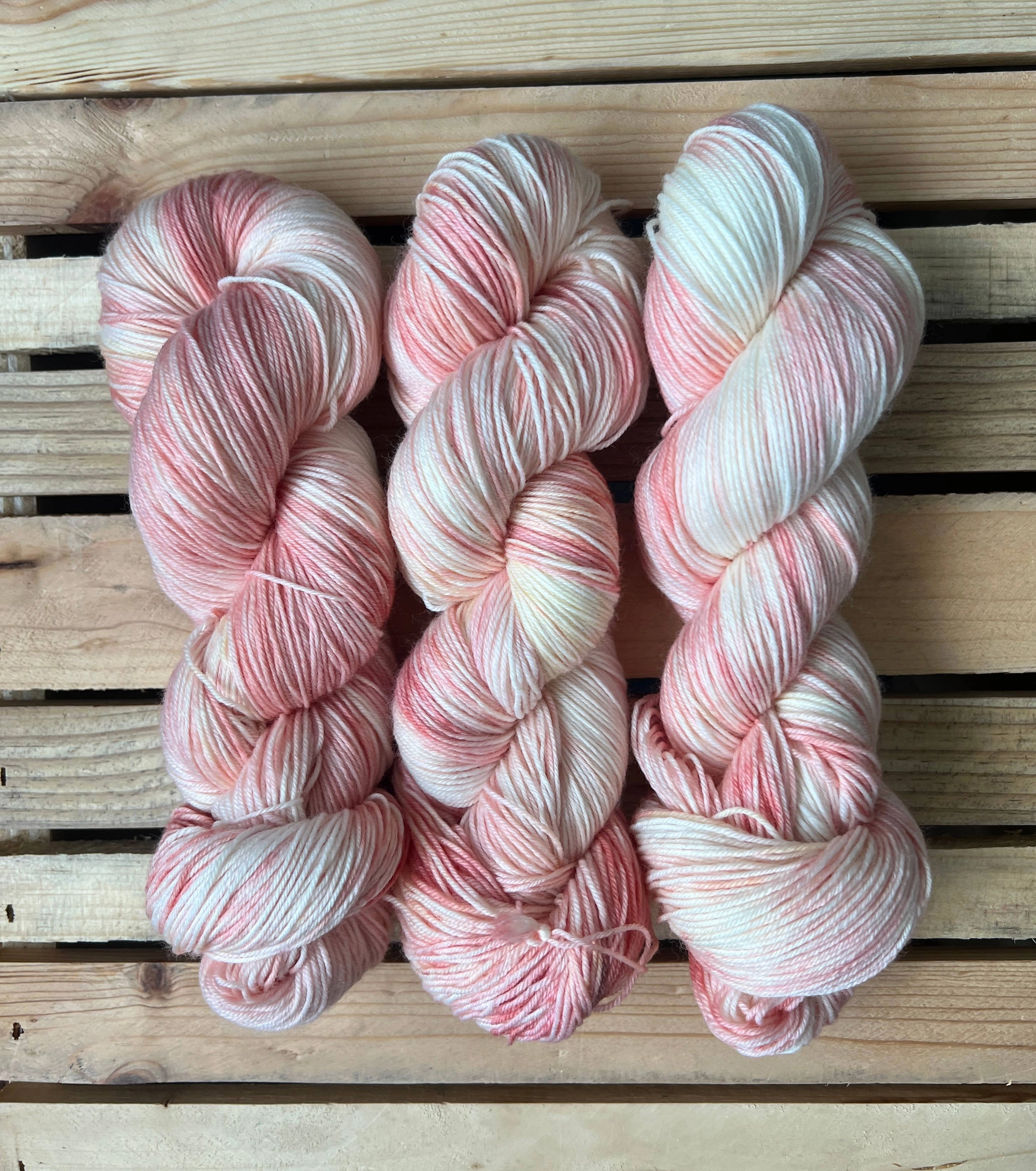 Peach Blush Hand Dyed Yarn: Fingering