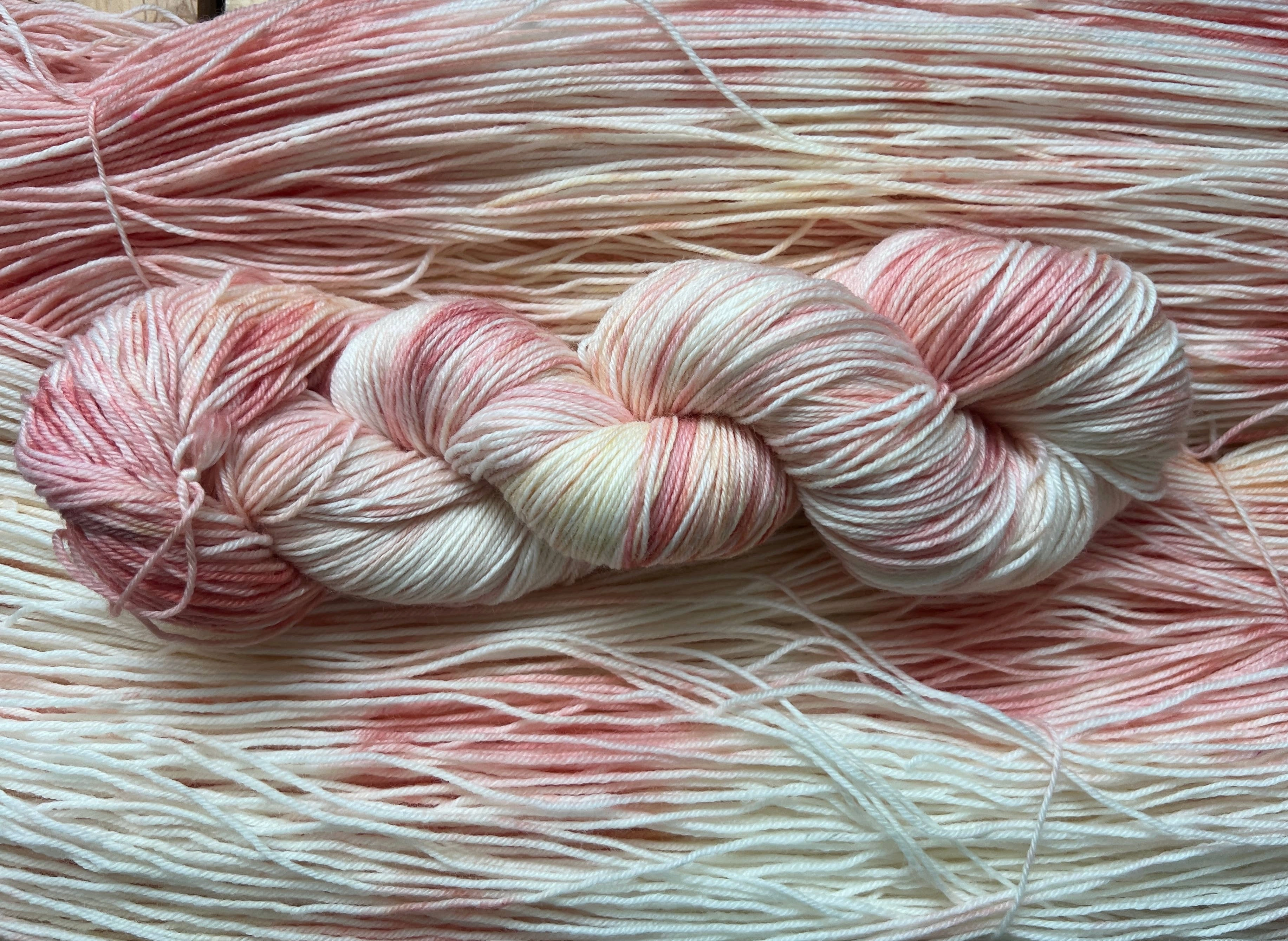 Peach Blush Hand Dyed Yarn: Fingering