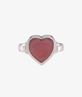 Pink Opal Heart Ring