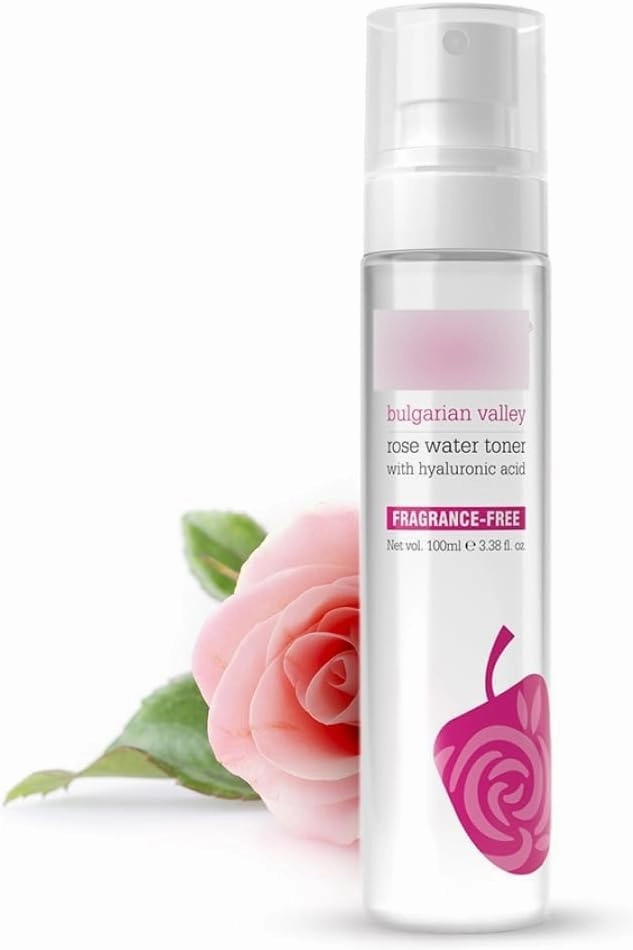 Pl.um Bulgarian Valley Rose Water Face Toner | for Oily Acne Prone Dry Combination Skin | with Hyaluronic Acid | Hydrating & Pores Tightening | Balances pH Levels | Alcohol-Free | Women & Men | 100ml