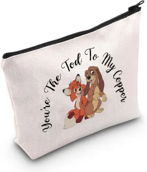 POFULL Cartoon Fox and Hound Gift You're The Tod To My Copper Cosmetic Bag Friendship Gift (You're The Tod Bag)