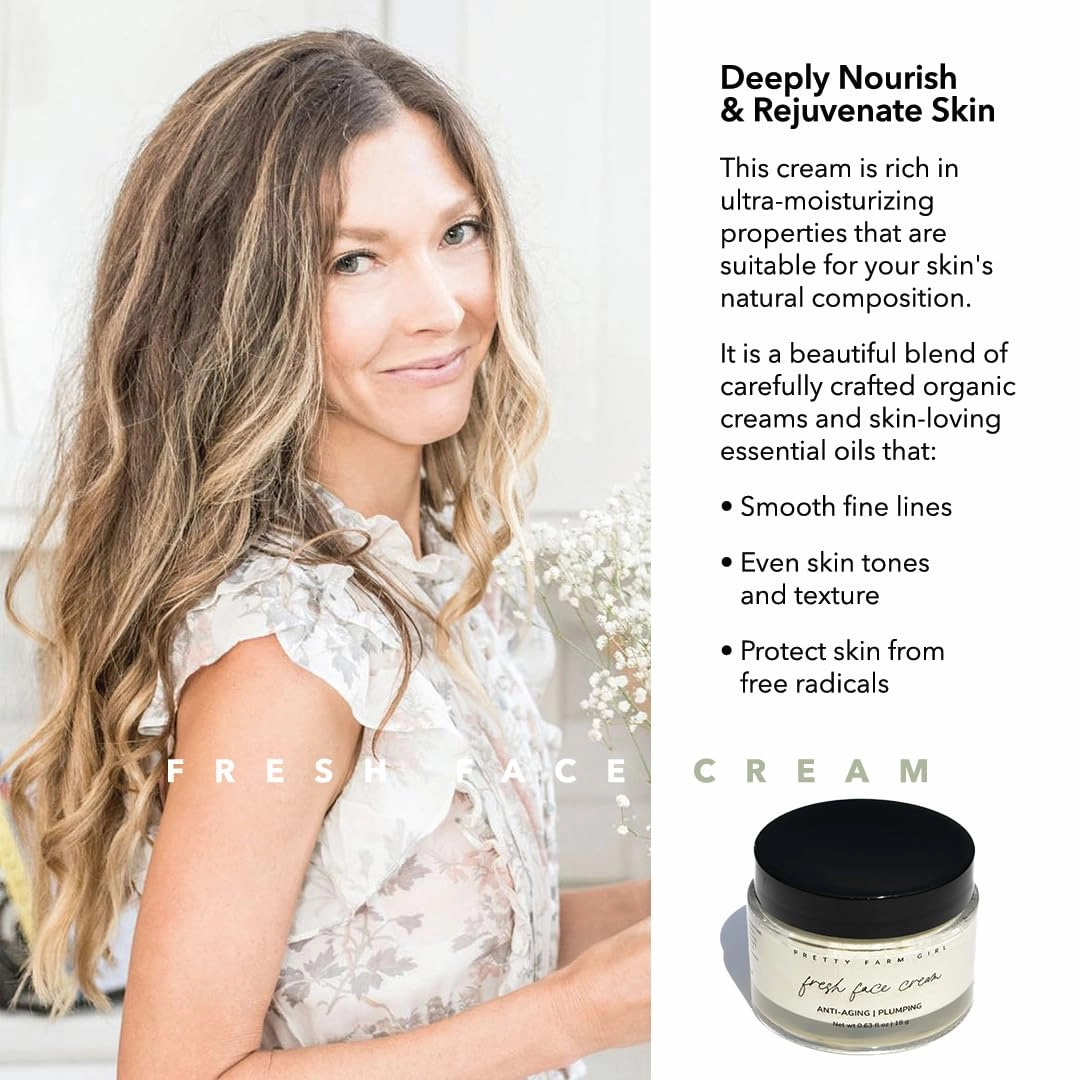 Pretty farm girl Fresh Face Tallow Cream - Ultra-Hydrating & Nourishing - Floral & Refreshing Scent - Handmade - All Skin Types - For Around the Eyes, Neck, and Lips