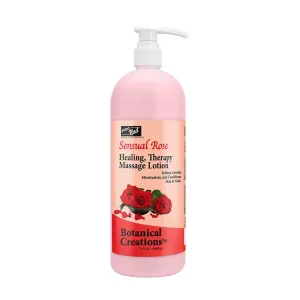 PRO NAIL - Healing Therapy Massage Lotion - Professional Pedicure, Body and Hot Oil Manicure, Infused with Natural Oils, Vitamins, Panthenol and Amino Acids (Sensual Rose, 32 Oz)