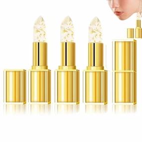 Pupyparraph Lip, Transferproof Color Changing Lipstick, Gold Crystal Color Changing Lipstick, Color Changing Lip Stick for Women Long Lasting, 24 Hours, Moisturizing Lip Balm (3)