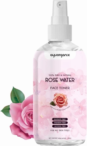 Pure Rose Water Spray 10.14 Fl Oz - 100% Natural & Organic, Hydrating Toner for Face, Skin & Hair Care, Refreshing Mist for All Skin Types, Alcohol-Free, Steam Distilled