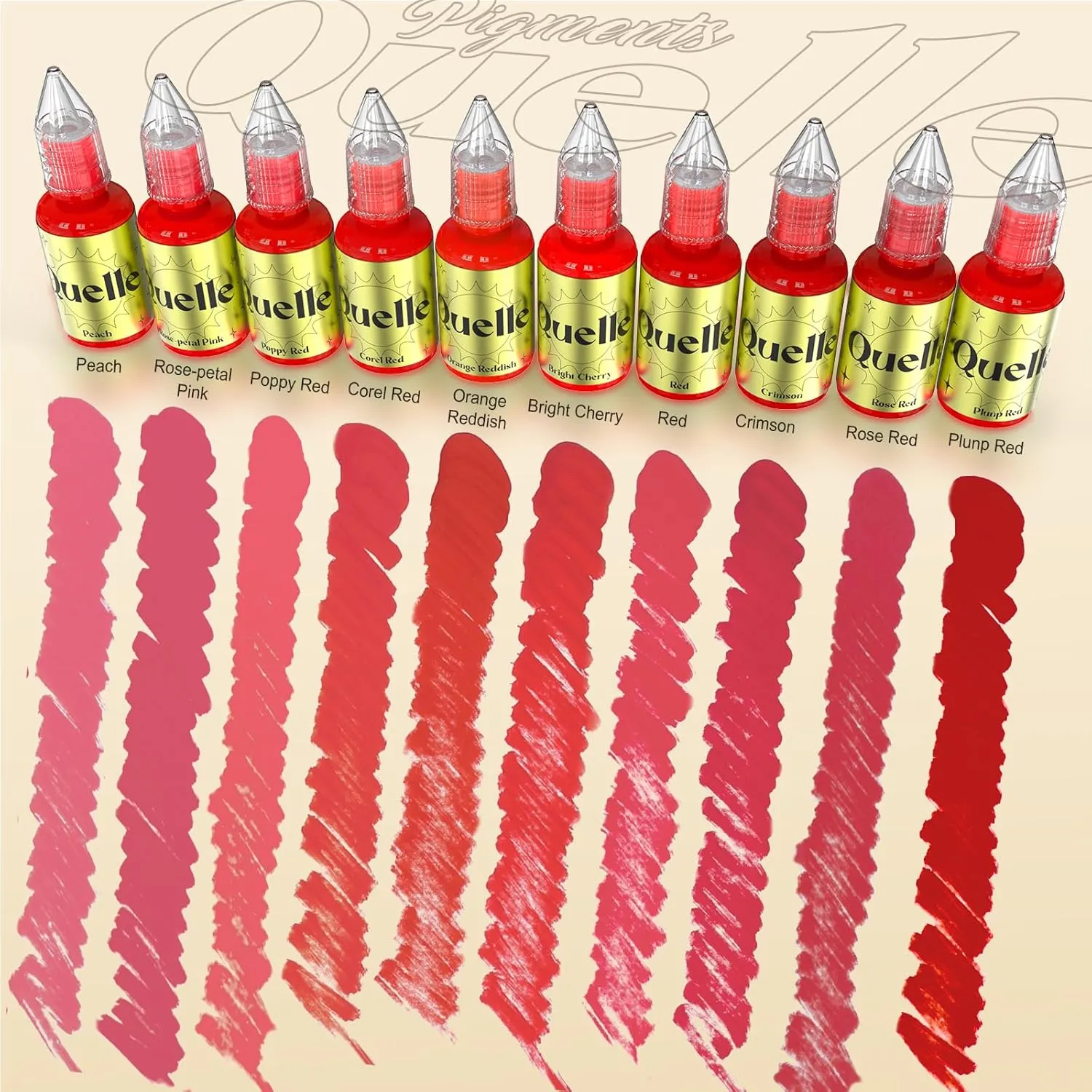 QUELLE Permanent Makeup Ink Lips Pigment Water Based 0.5oz/15ml Vegan Lip Ink Microblading Pigment for Lip Blush Permanent Makeup Lip Color (Red)