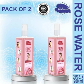 Rabenda Rose Water, Helps in Skin toning, For Men and Women, Gulab Jal, Chemical Free - 200ML (Pack of 2)